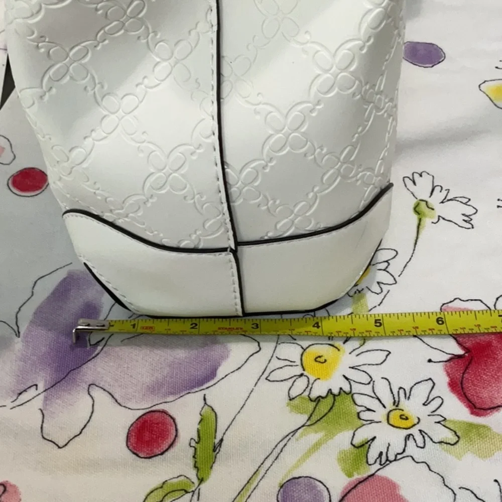 Nine West Embossed White Satchel.
